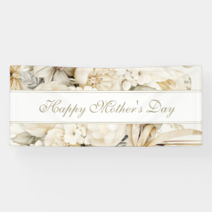 Frohen Muttertag Vanillecreme Florale Schrift Banner