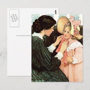 Frohen Muttertag. Vintage Mutter und Tochter Postkarte