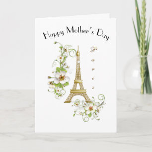 Frohen Muttertag Vintage Paris Eiffelturm Karte