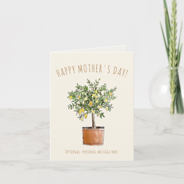 Frohen Muttertag Zitronenbaum Karte (Vorderseite)
