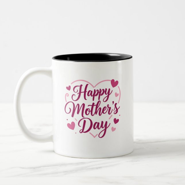 Frohen Muttertag Zweifarbige Tasse (Links)