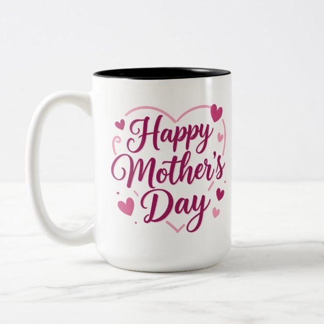 Frohen Muttertag Zweifarbige Tasse (Links)