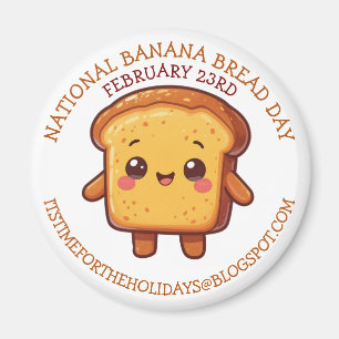 Frohen Nationalen Bananenbrot-Tag 23. Februar Magnet