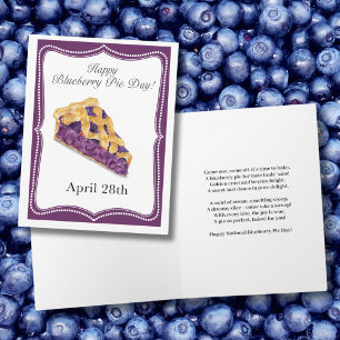 Frohen Nationalen Blaubeerkuchen-Tag am 28. April Karte