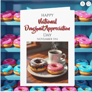 Frohen Nationalen Donut-Tag 5. November Karte