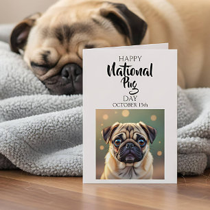 Frohen Nationalen Mops-Tag   15. Oktober Karte
