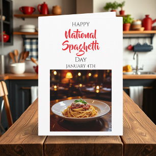 Frohen Nationalen Spaghetti-Tag   4. Januar Karte