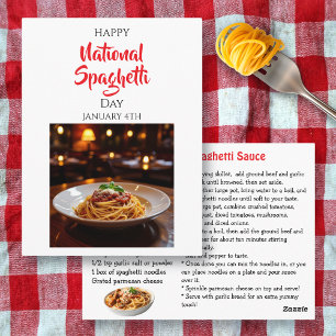 Frohen Nationalen Spaghetti-Tag 4. Januar Postkarte