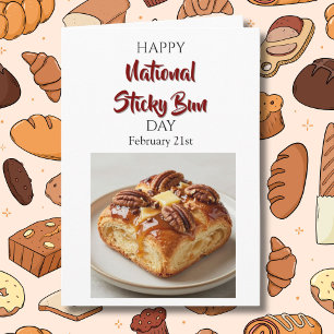Frohen Nationaler Sticky Bun Tag! 21. Februar Karte