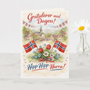 Frohen norwegischen Verfassungstag - 17. Mai Sytte Karte