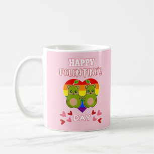 FROHEN PALENTINS TAG Süßes Birnenbär-Paar LGBT Kaffeetasse