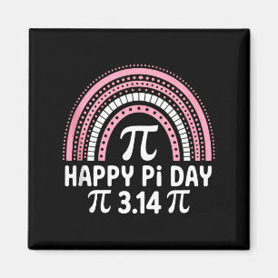 Frohen Pi-Tag 3.24 Cute Pink Boho Regenbogen Pi-Sy Magnet