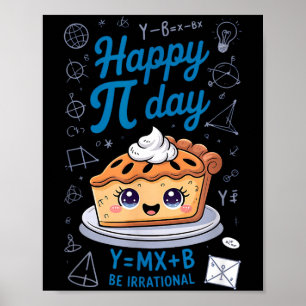 Frohen Pi-Tag Süßer Kuchen Lustiger Mathe-Lehrer S Poster