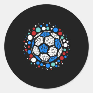 Frohen Punktetag 2025 Polka Punkt Fußball Liebhabe Runder Aufkleber
