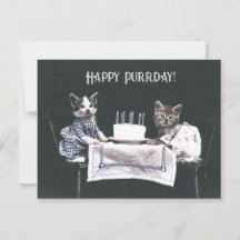 Frohen Purrtag Süße Katzen Vintage Geburtstag