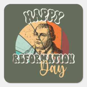 Frohen Reformationstag Vintage Martin Luther Quadratischer Aufkleber