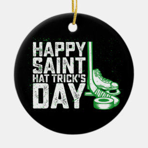 Frohen Sankt Dreierpacktag Eishockey St Patricks Keramik Ornament