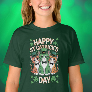 Frohen St Catricks Tag Katzenliebhaber Damen T-Shi T-Shirt