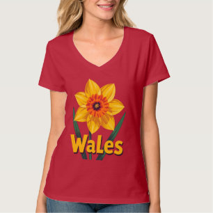 Frohen St. Davids-Tag Dydd Gwyl Dewi Hapus Narziss T-Shirt