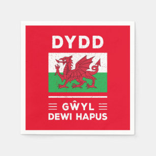 Frohen St. Davidstag Dydd Gŵyl Dewi Hapus 3 Serviette