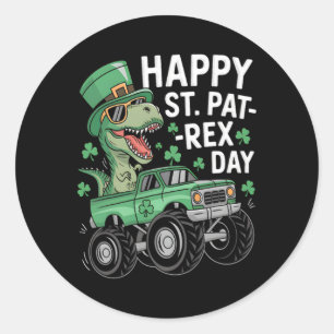 Frohen St Pat-Rex Patrick Tag Dinosaurier Monster  Runder Aufkleber