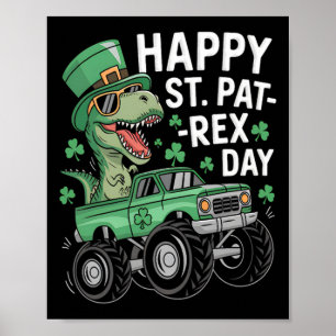 Frohen St Pat-rex Patricks Tag Dinosaurier Monster Poster