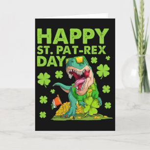 Frohen St Pat T-Rex Tag Dinosaur St Patricks Day B Karte