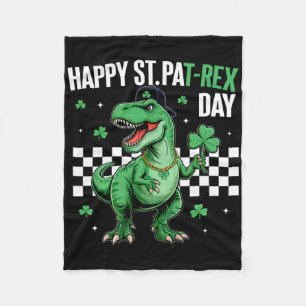 Frohen St Pat T-Rex Tag Jungen Kinder Dinosaurier  Fleecedecke