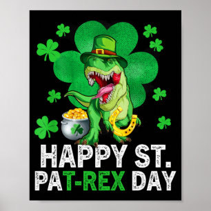 Frohen St Pat Trex Tag Dinosaur Kleinkind St Patri Poster