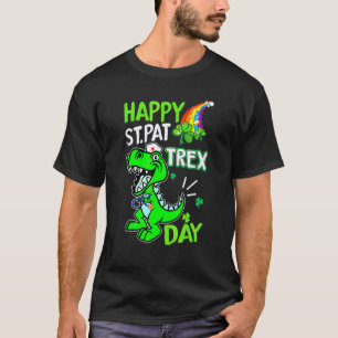 Frohen St. Pat Trex Tag Krankenschwester Dinosauri T-Shirt