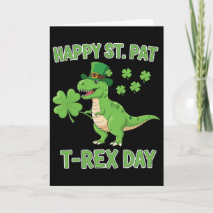 Frohen St Pat Trex Tag Lustiger Dinosaurier Shamro Karte