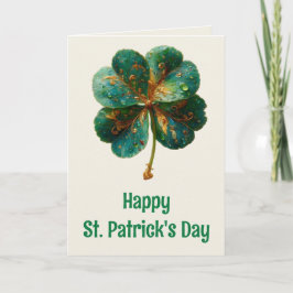 Frohen St. Patrick’s Tag Elegantes Kleeblatt Karte