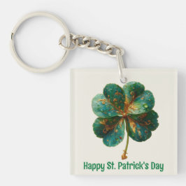 Frohen St. Patrick’s Tag Elegantes Kleeblatt Schlüsselanhänger
