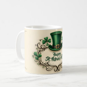Frohen St. Patrick’s Tag Kleeblatt-Design Kaffeetasse