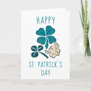 Frohen St. Patrick`s Tag Kleeblatt Shamrock Zeichn Karte