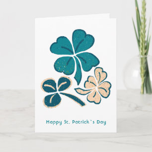 Frohen St. Patrick`s Tag Kleeblatt Shamrock Zeichn Karte