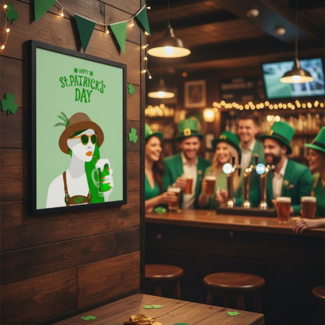Frohen St. Patrick’s-Tag Moderner grüner Poster (Von Creator hochgeladen)