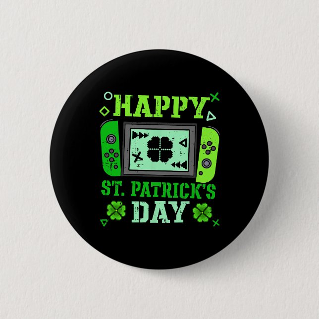 Frohen St. Patrick Tag Glücklicher Spieler Paddys  Button (Vorderseite)