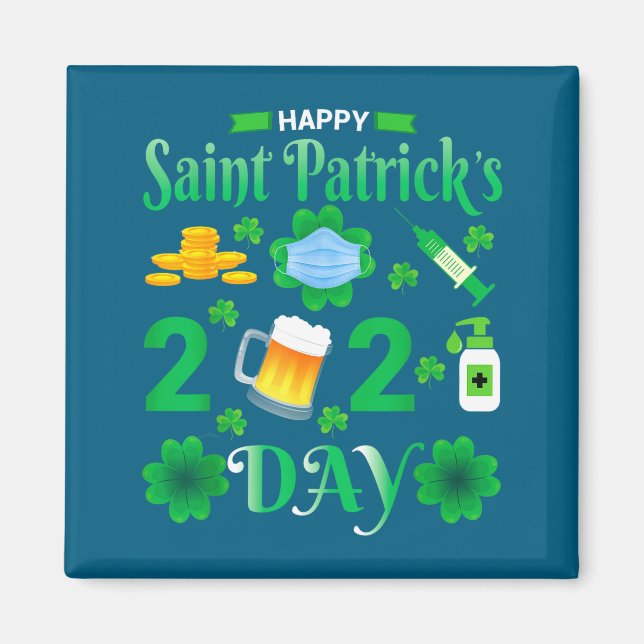 Frohen St. Patrick's Day 2024 Irisches Shamrock-Ge Magnet (Vorne)