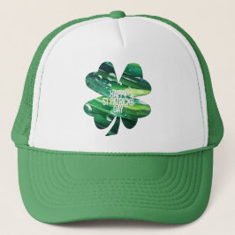 Frohen St. Patrick's Day 4-Blatt-Kleeblatt Irische Truckerkappe