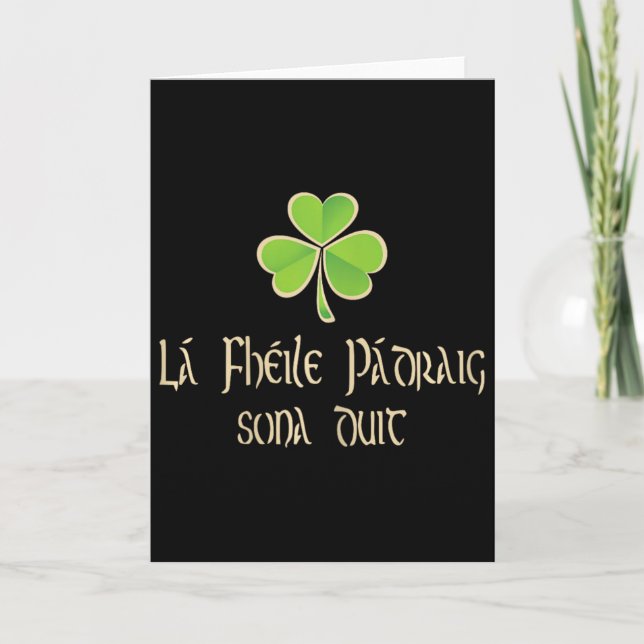 Frohen St. Patrick's Day auf Irisch - A Karte (Vorderseite)
