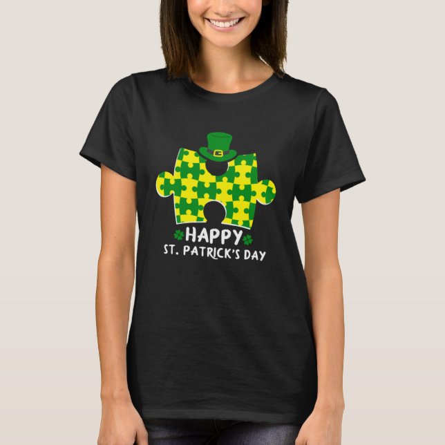 Frohen St. Patrick's Day Autismus T-Shirt (Vorderseite)