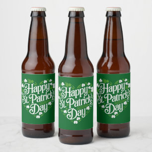 Frohen St. Patrick's Day Bierflaschenetikett
