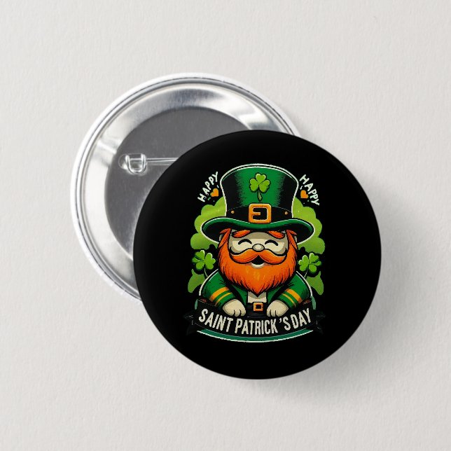 Frohen St. Patrick's Day Button (Vorne & Hinten)