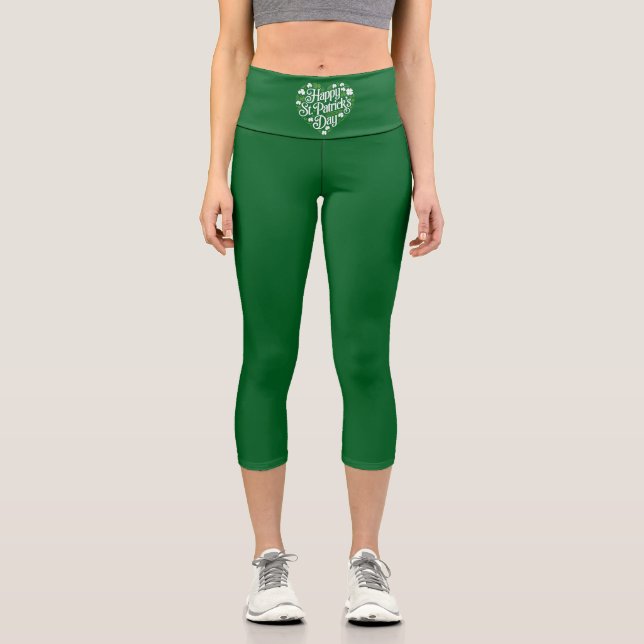 Frohen St. Patrick's Day  Capri Leggings (Vorderseite)