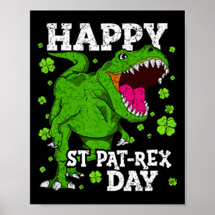 Frohen St. Patrick's Day Dinosaur T-Rex Jungen Kle Poster