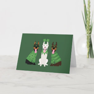 Frohen St. Patrick's Day Dobermann Hunde Feiertagskarte