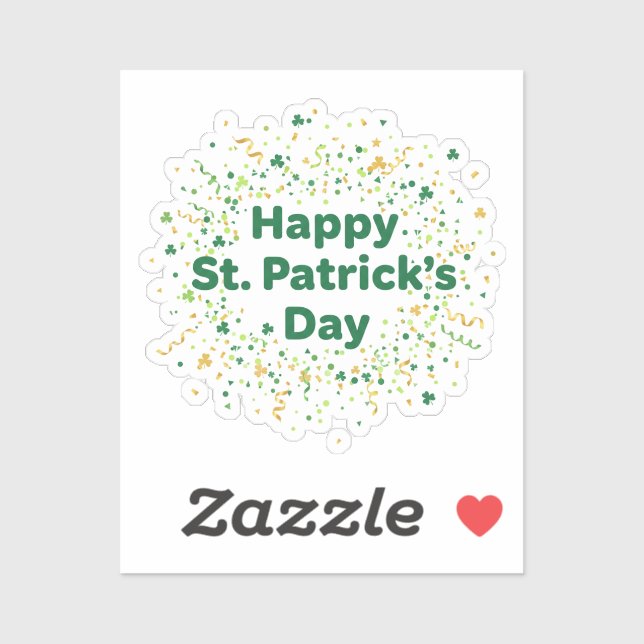 Frohen St. Patrick's Day Einfach Grün Gold Konfett Aufkleber (Blatt)