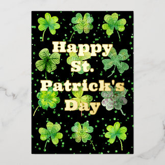 Frohen St. Patrick's Day Folien Feiertagskarte