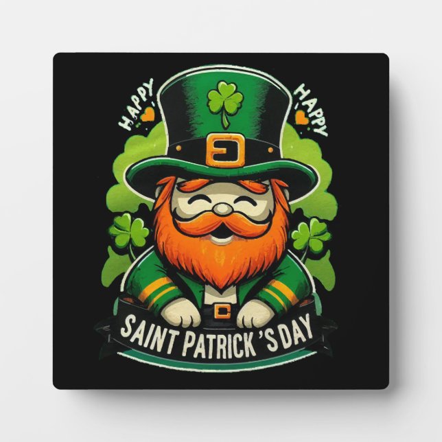 Frohen St. Patrick's Day Fotoplatte (Vorderseite)